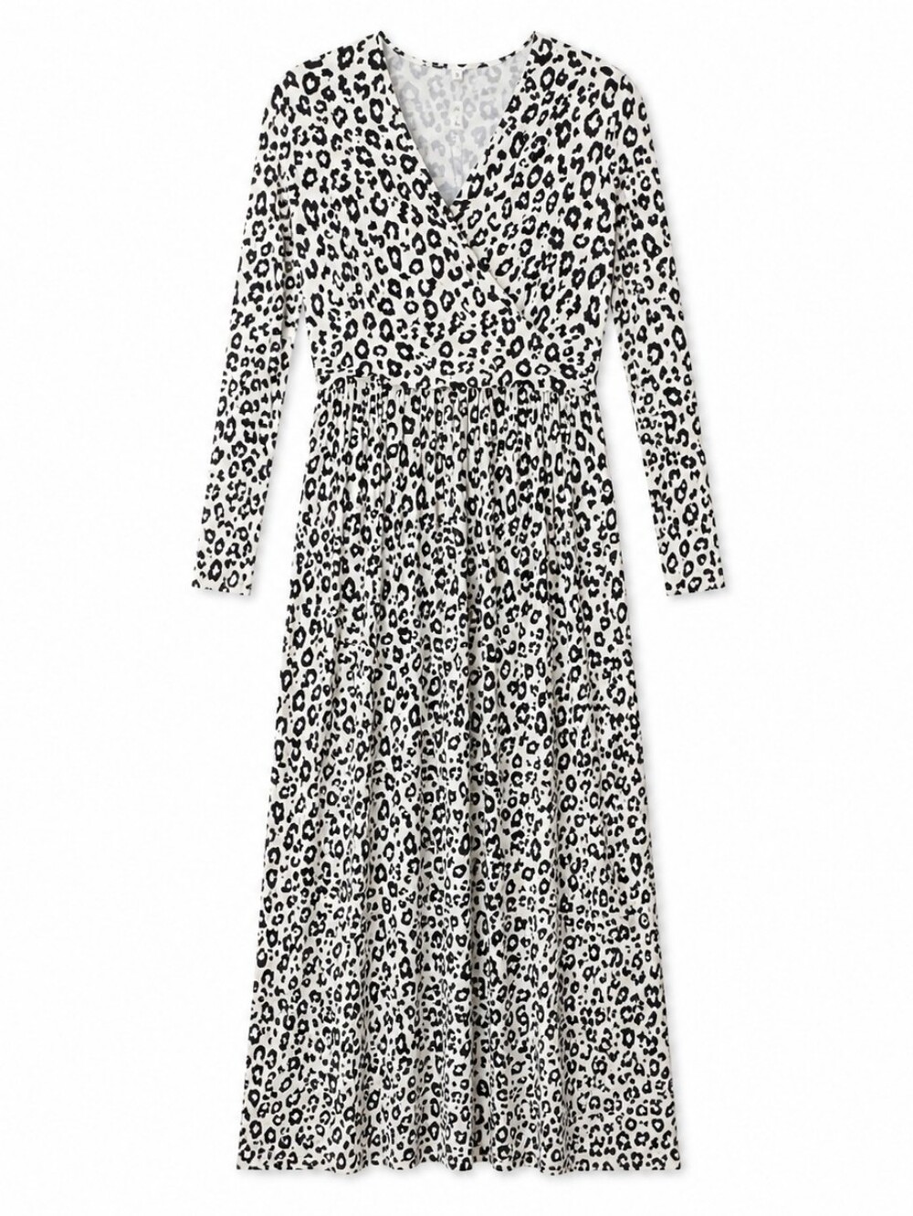 LILBETTER Leopard Print Long-Sleeve Wrap Maxi Dress NWT Large